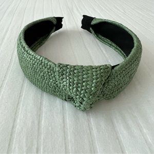 Green Tweed Knotted Headband Women’s Hair Accessory OS